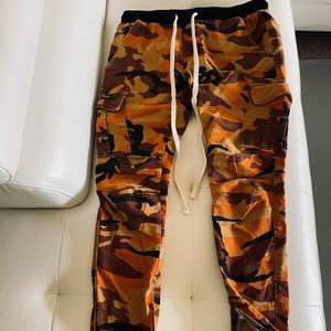 MNML Orange Camo Cargo Pants